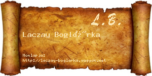 Laczay Boglárka névjegykártya